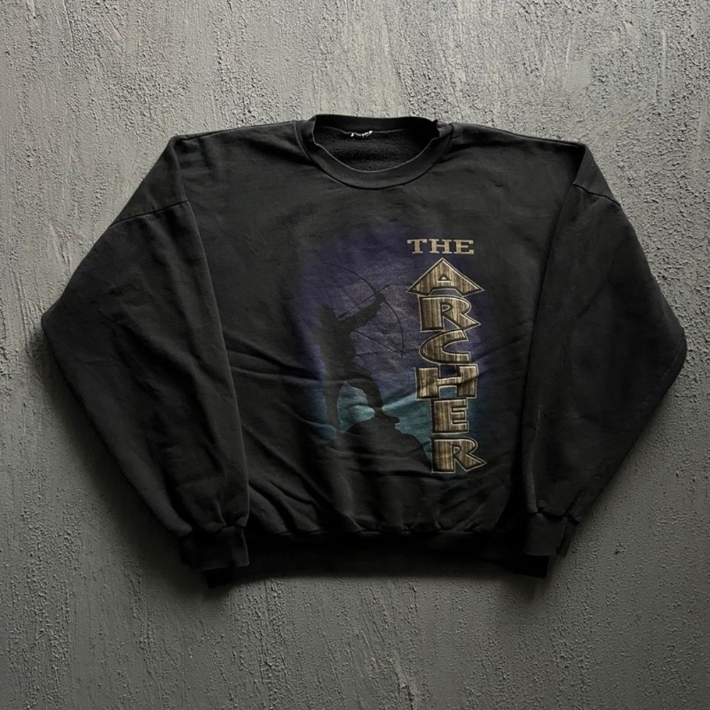 Vintage The Archer Sweatshirt Large Black 1990s